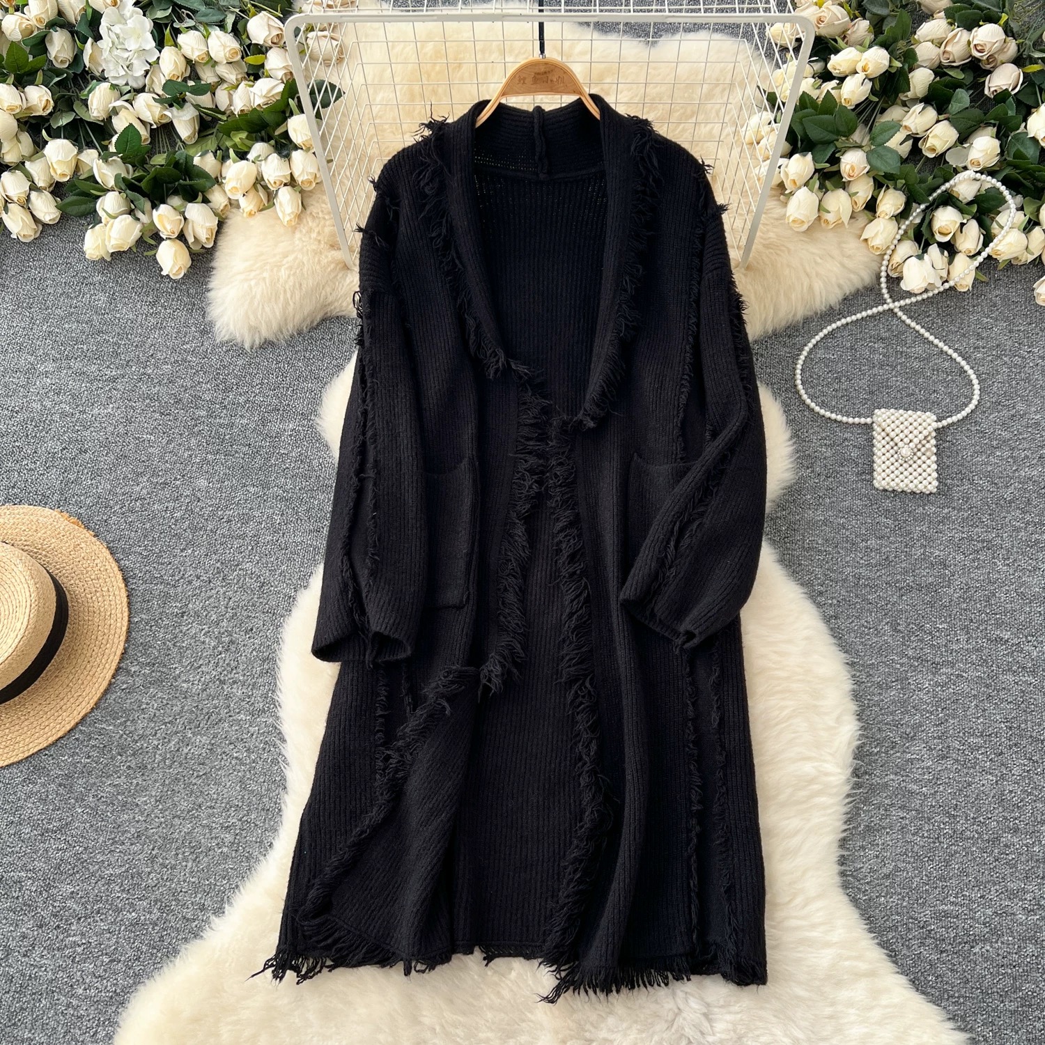 Too hot in summer knitted kimono KM128 images